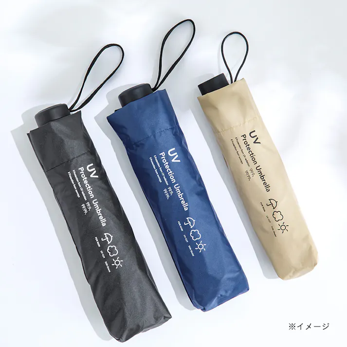 日差しも紫外線も雨も遮れる折傘 65cm ネイビー(販売終了)