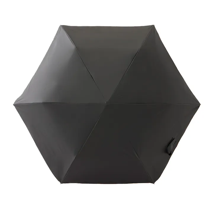 日差しも紫外線も雨も遮れる折傘 フラット 55cm ブラック
