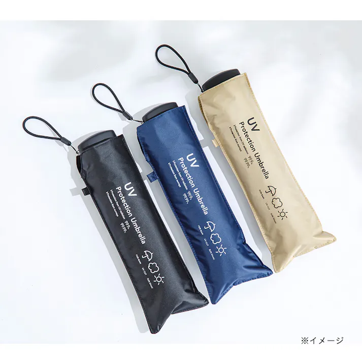 日差しも紫外線も雨も遮れる折傘 フラット 55cm ブラック