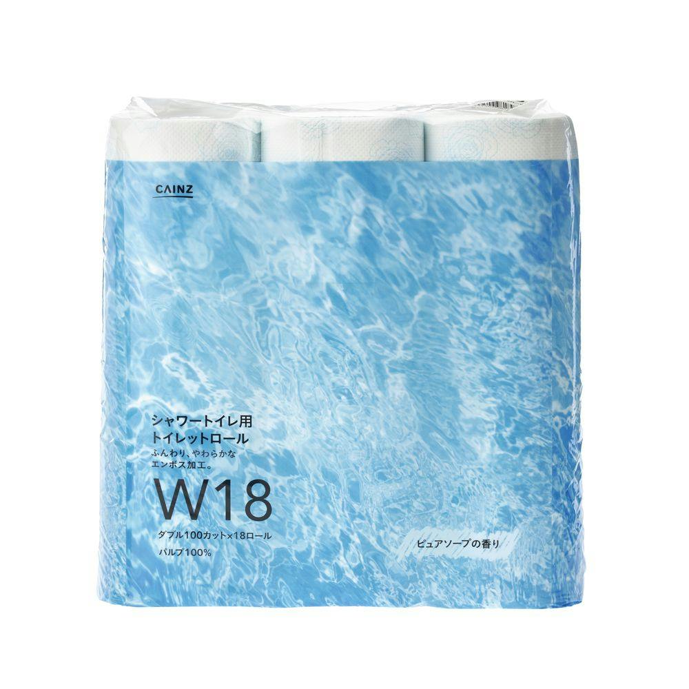 CAINZ シャワートイレ用トイレットロール ピュアソープの香り 18ロール