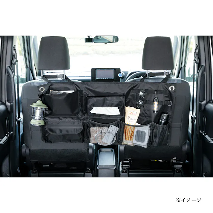 カインズ 撥水シートバックポケット ワイド ブラック