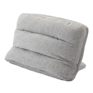 カバーが洗える背もたれイス Lepoco グレー 幅58cm 奥行36~42cm 高さ16~35cm 角度調整 14段階リクライニング 枕 足置き (販売終了)