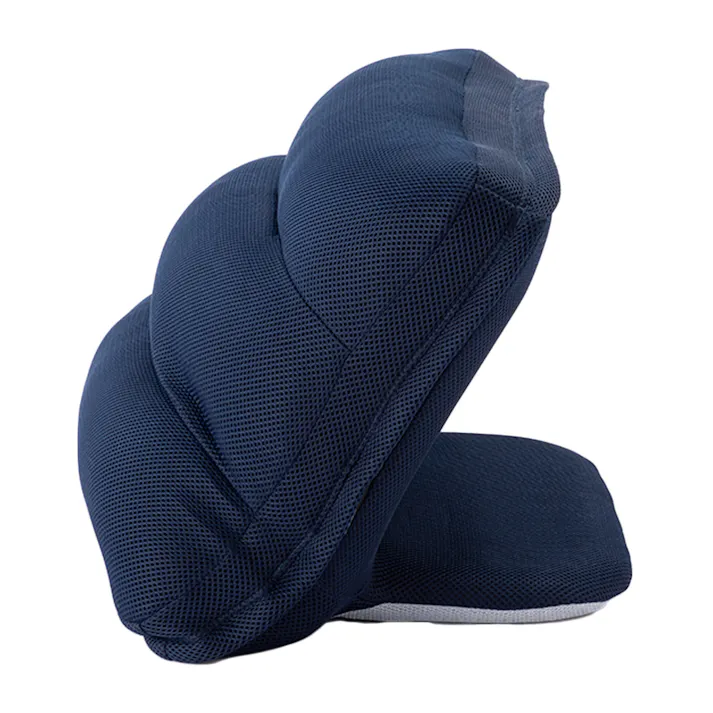 カバーが洗える背もたれイス Lepoco ネイビー 幅58cm 奥行36~42cm 高さ16~35cm 角度調整 14段階リクライニング 枕 足置き 座椅子