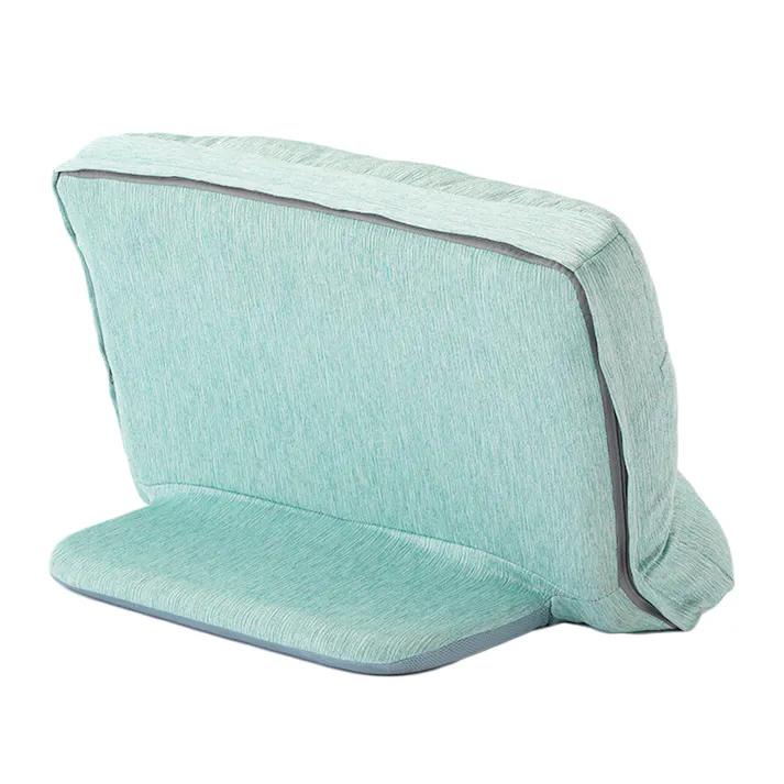 カバーが洗える背もたれイス Lepoco ミント 幅58cm 奥行36~42cm 高さ16~35cm 角度調整 14段階リクライニング 枕 足置き 座椅子