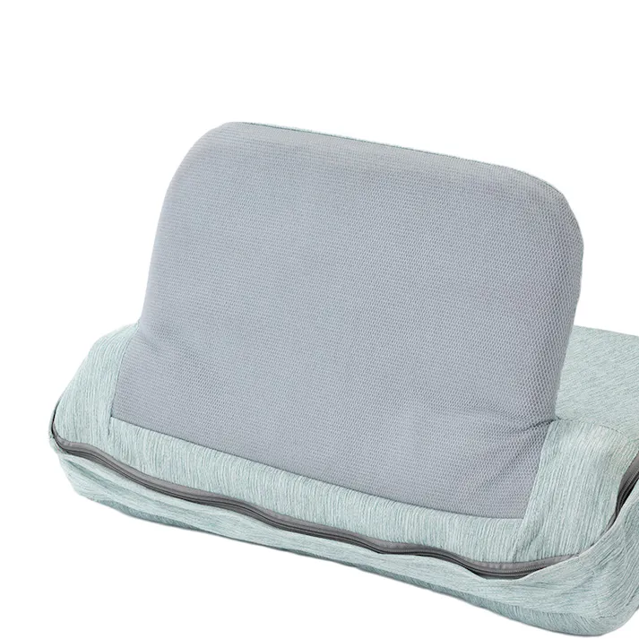 カバーが洗える背もたれイス Lepoco ミント 幅58cm 奥行36~42cm 高さ16~35cm 角度調整 14段階リクライニング 枕 足置き 座椅子