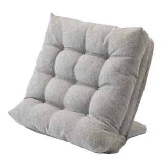 カバーが洗える背もたれイス F-Lepoco グレー 幅57cm 奥行44~57cm 高さ16~50cm 洗濯OK リクライニング 枕 足置き (販売終了)