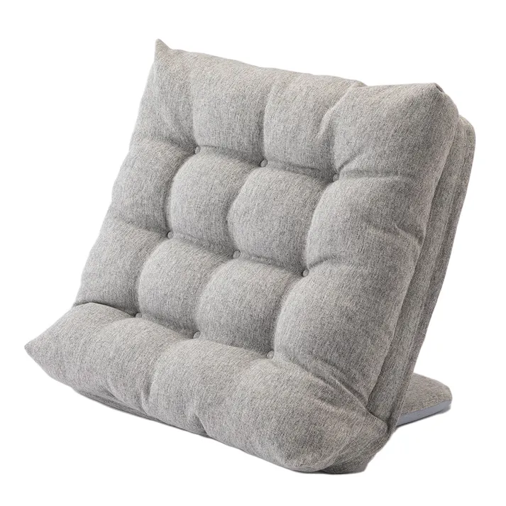 カバーが洗える背もたれイス F-Lepoco グレー 幅57cm 奥行44~57cm 高さ16~50cm 洗濯OK リクライニング 枕 足置き (販売終了)