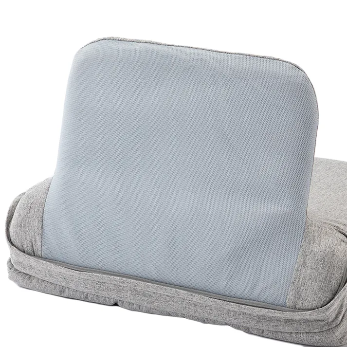 カバーが洗える背もたれイス F-Lepoco グレー 幅57cm 奥行44~57cm 高さ16~50cm 洗濯OK リクライニング 枕 足置き (販売終了)