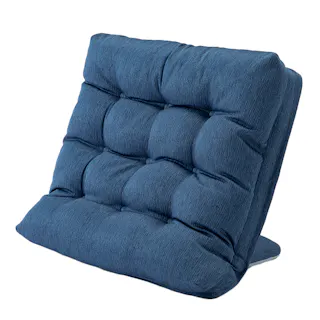 カバーが洗える背もたれイス F-Lepoco ネイビー 幅57cm 奥行44~57cm 高さ16~50cm 洗濯OK リクライニング 枕 足置き(販売終了)