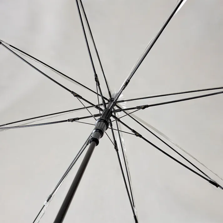 折れにくいワンタッチ式カラービニール傘 70cm クリアグレー