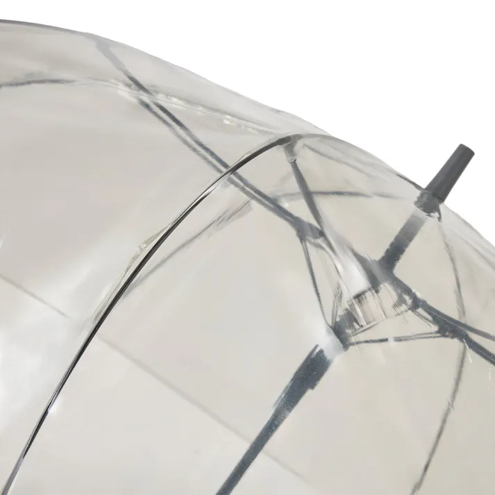折れにくいワンタッチ式カラービニール傘 70cm クリアグレー
