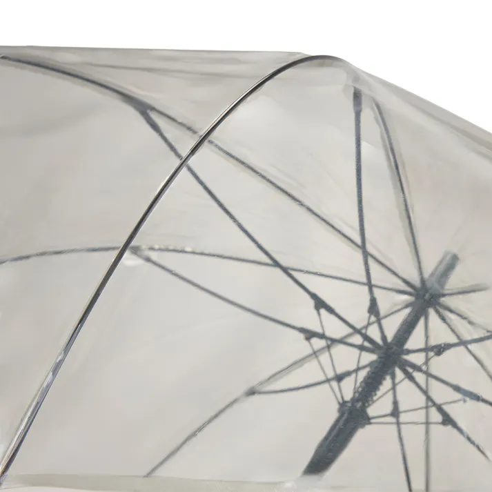 折れにくいワンタッチ式カラービニール傘 70cm クリアグレー