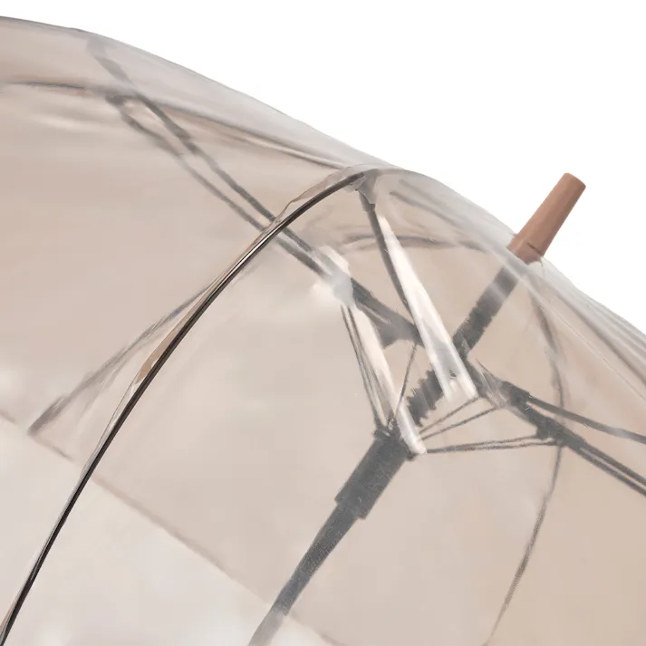 折れにくいワンタッチ式カラービニール傘 65cm クリアブラウン