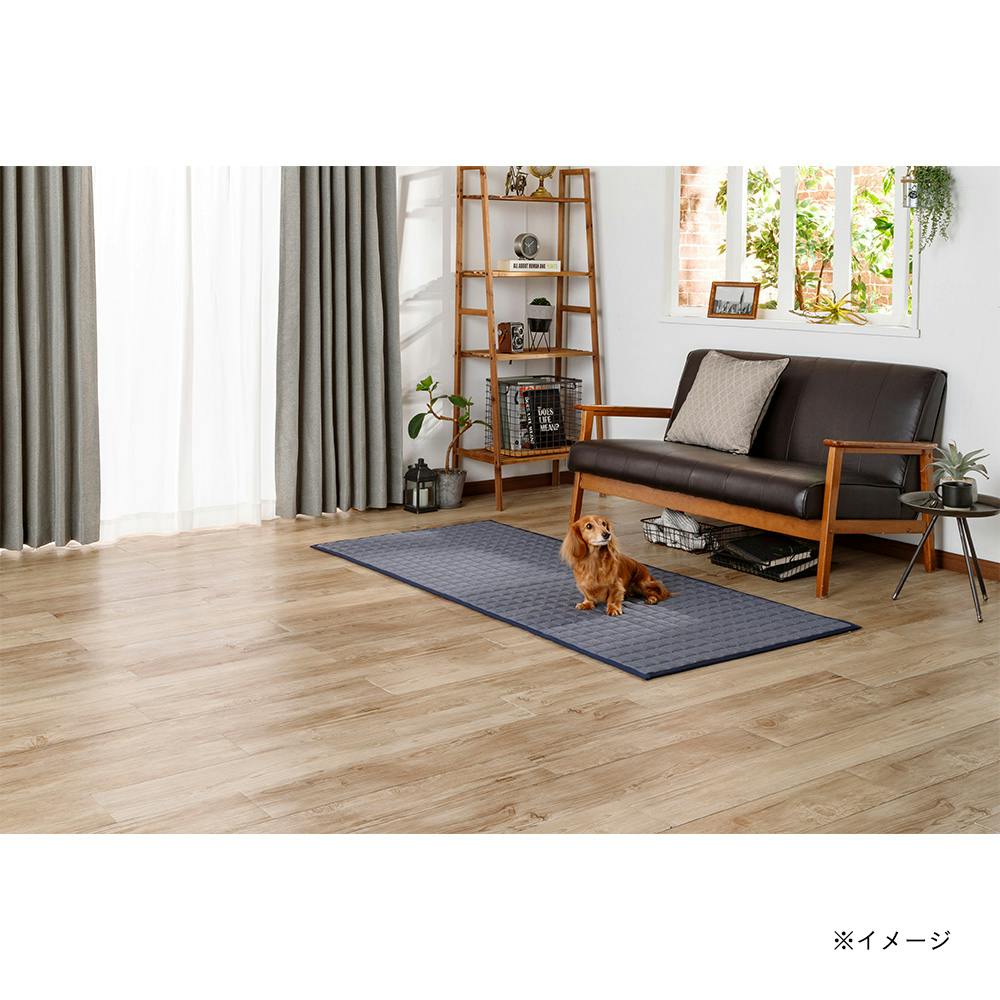 ラグ・カーペット Yu& ＆Pet UDCラグ Pitapa ネイビー 80×180cm | ラグ・カーペット