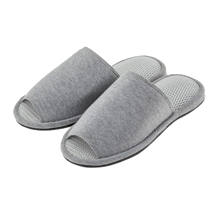 ニットダブルメッシュスリッパ 3L グレー