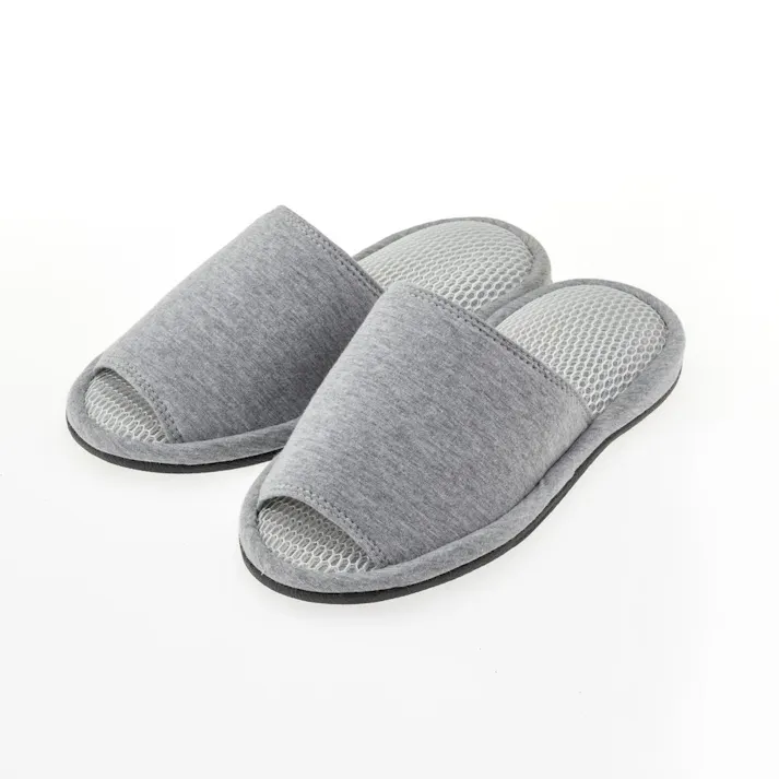 ニットダブルメッシュスリッパ グレー L
