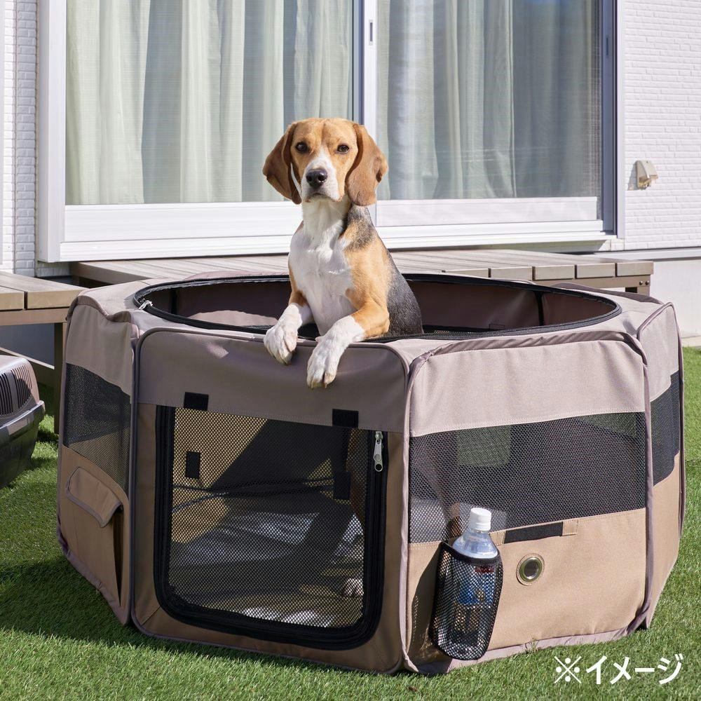 折りたたみメッシュサークル ベージュ Lサイズ | ペット用品（犬） 通販 | ホームセンターのカインズ