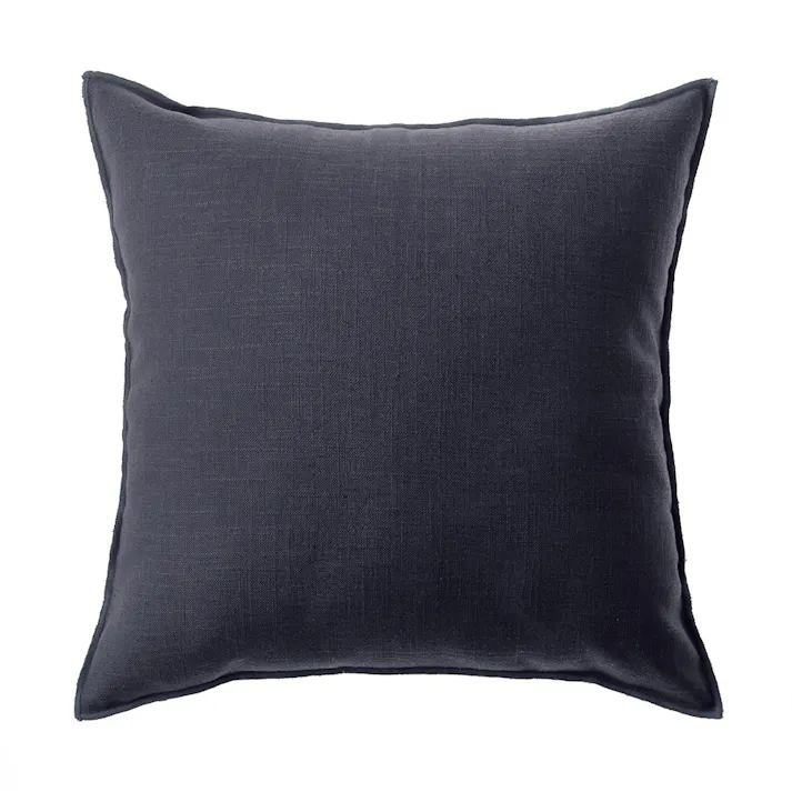 クッションカバー 麻混 ネイビー※カバーのみ