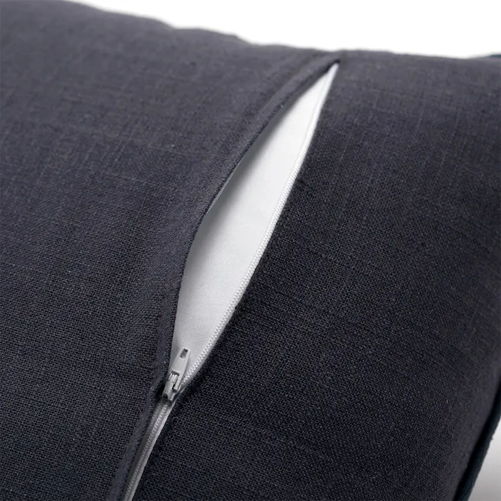 クッションカバー 麻混 ネイビー※カバーのみ