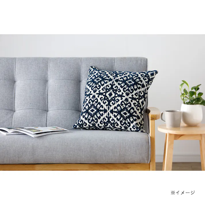 クッションカバー アラベスク ネイビー※カバーのみ