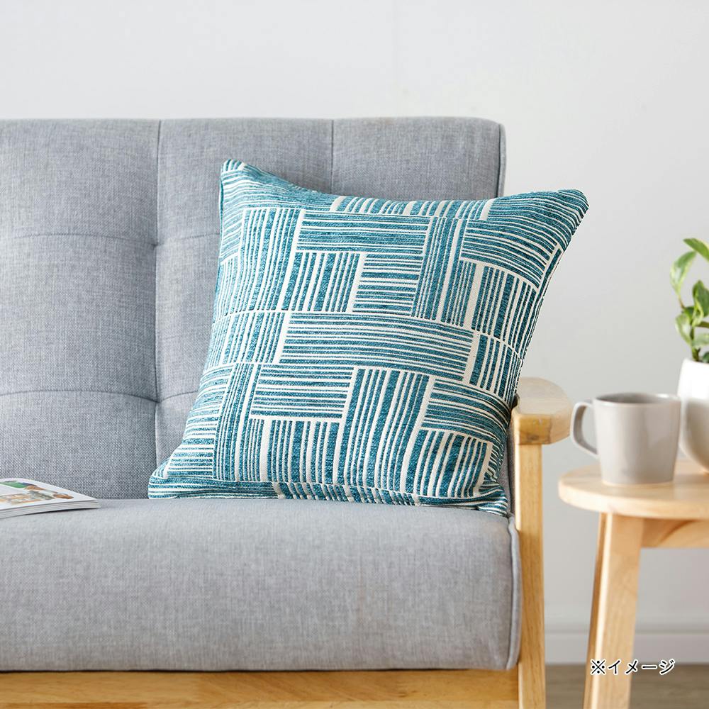 クッションカバー　【ブルー】 LUILOR XILOFONO クッションカバー 43cm角 ブルー x ライト