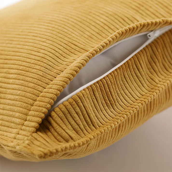 クッションカバー リブ イエロー※カバーのみ