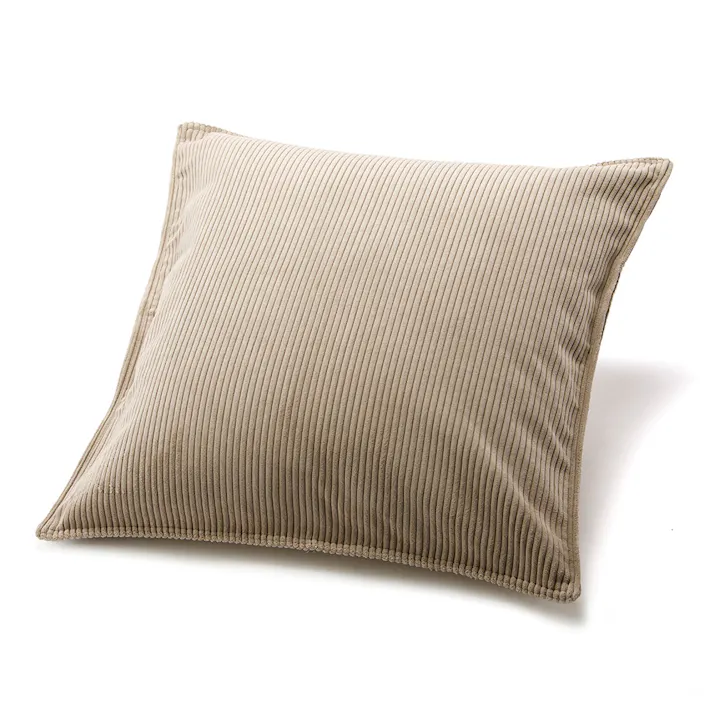 クッションカバー リブ ベージュ※カバーのみ