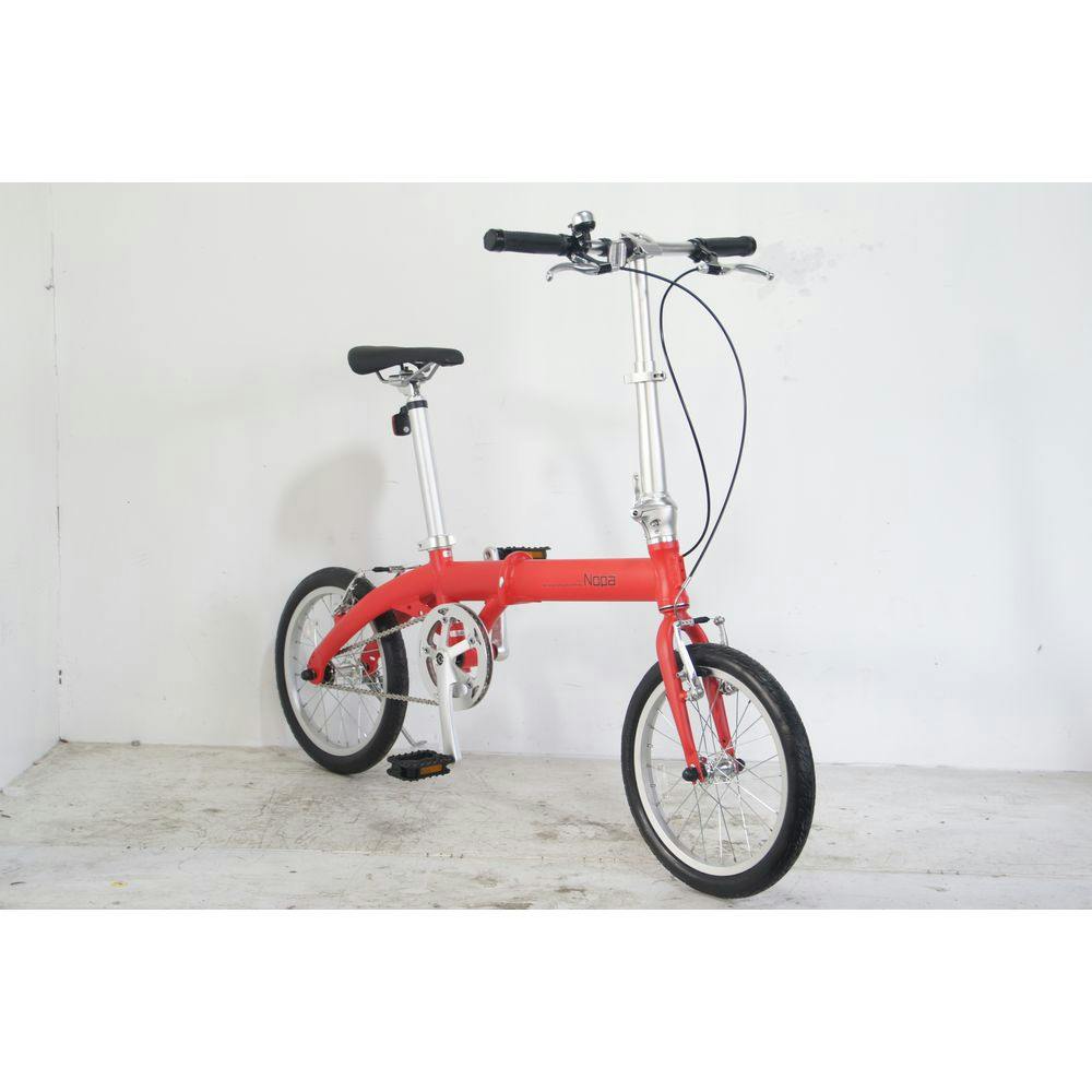 自転車】Nopa パンクしない折りたたみ自転車 16型 レッド