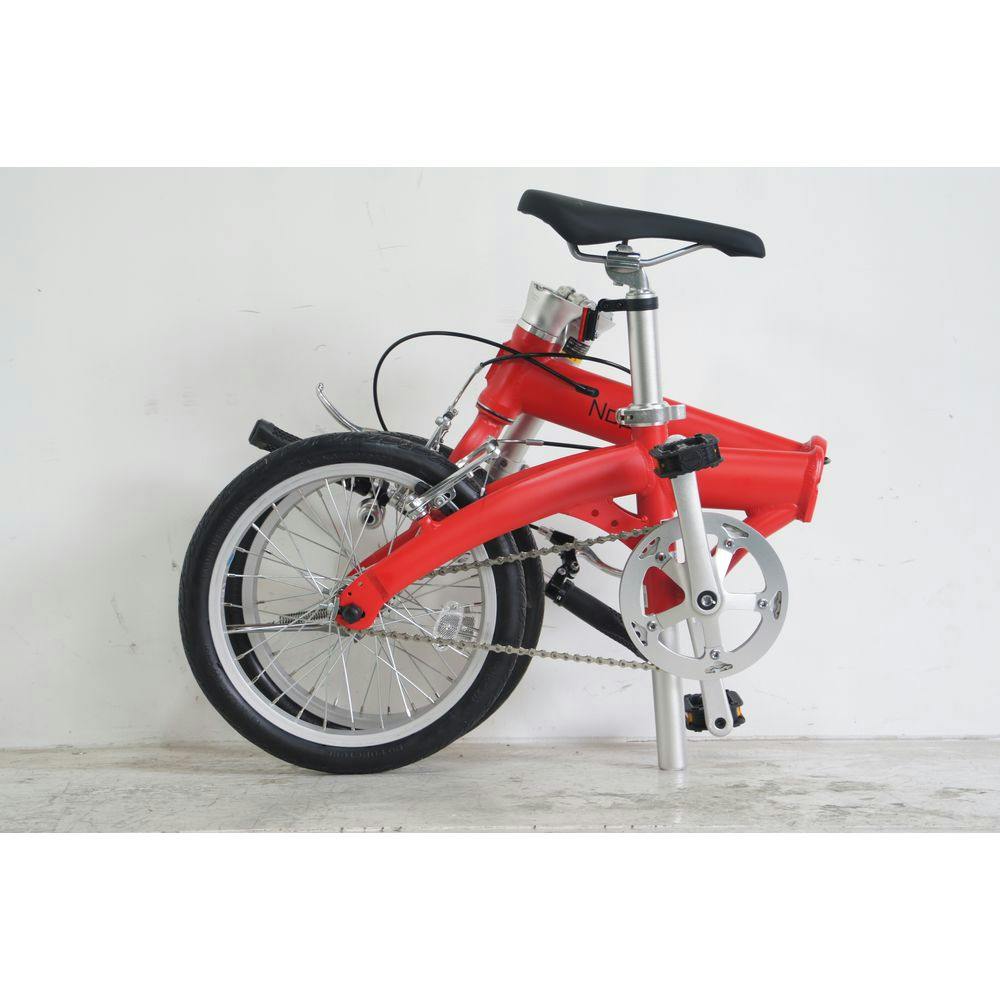 自転車】Nopa パンクしない折りたたみ自転車 16型 レッド