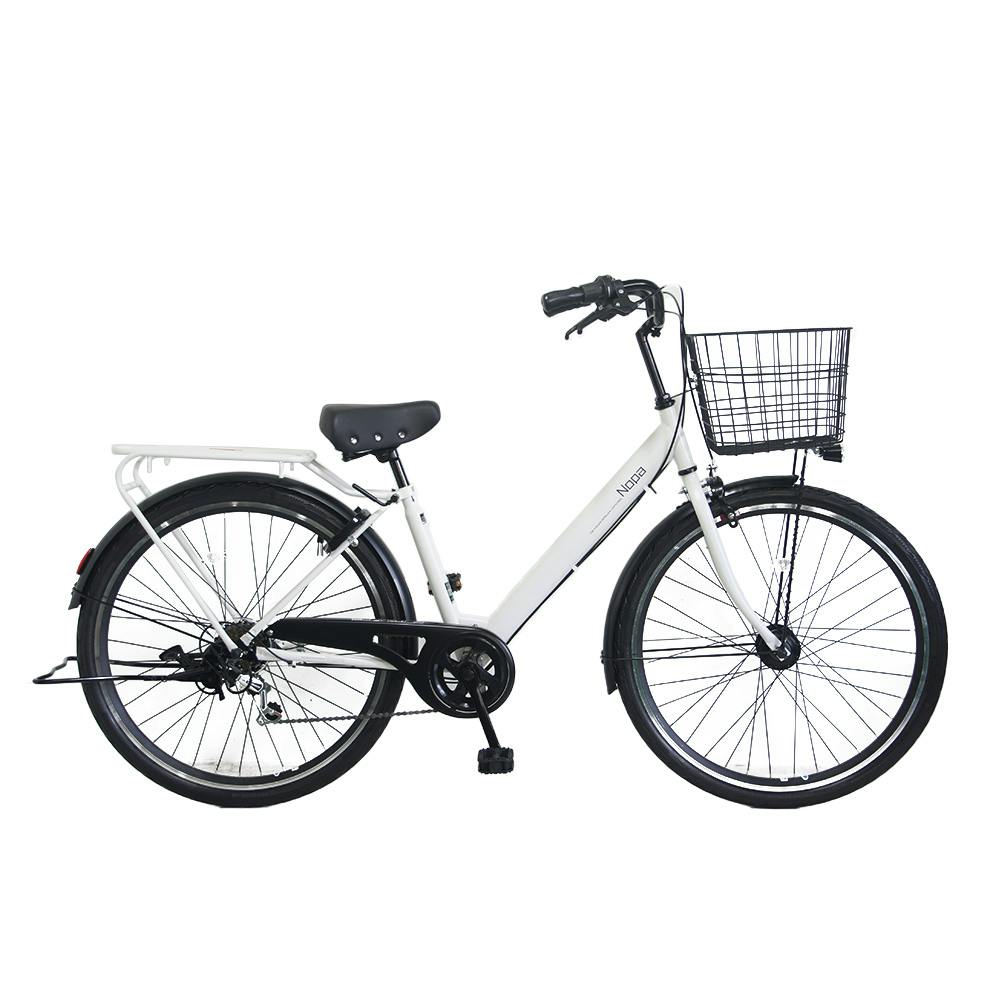 自転車】パンクしないV型軽快車 27インチ 外装6段 ホワイト(販売終了