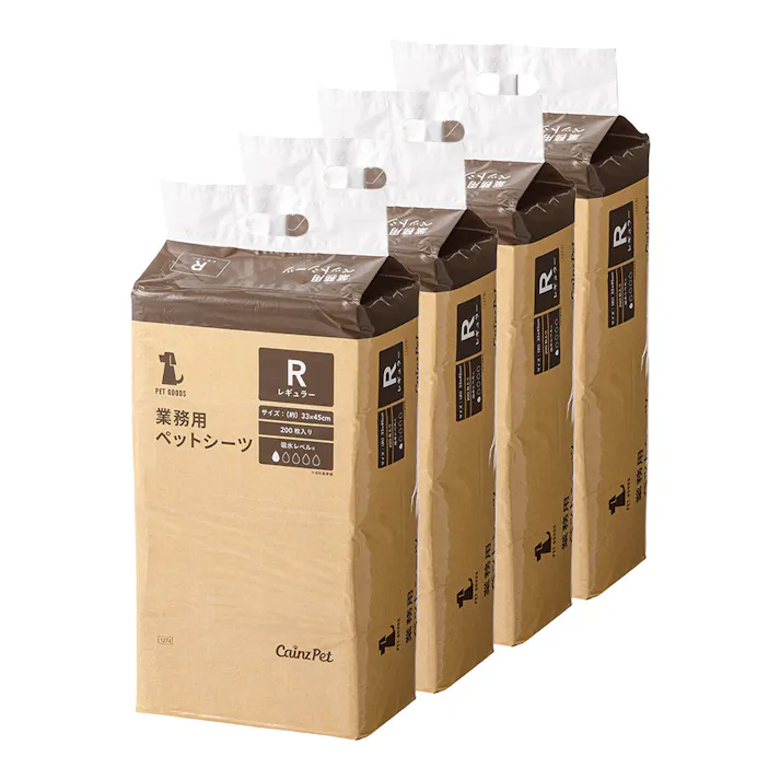 【ケース販売】カインズ 業務用ペットシーツ レギュラー ケース 200枚×4袋 犬用 大容量 超薄型 こまめに交換用 ペットシート