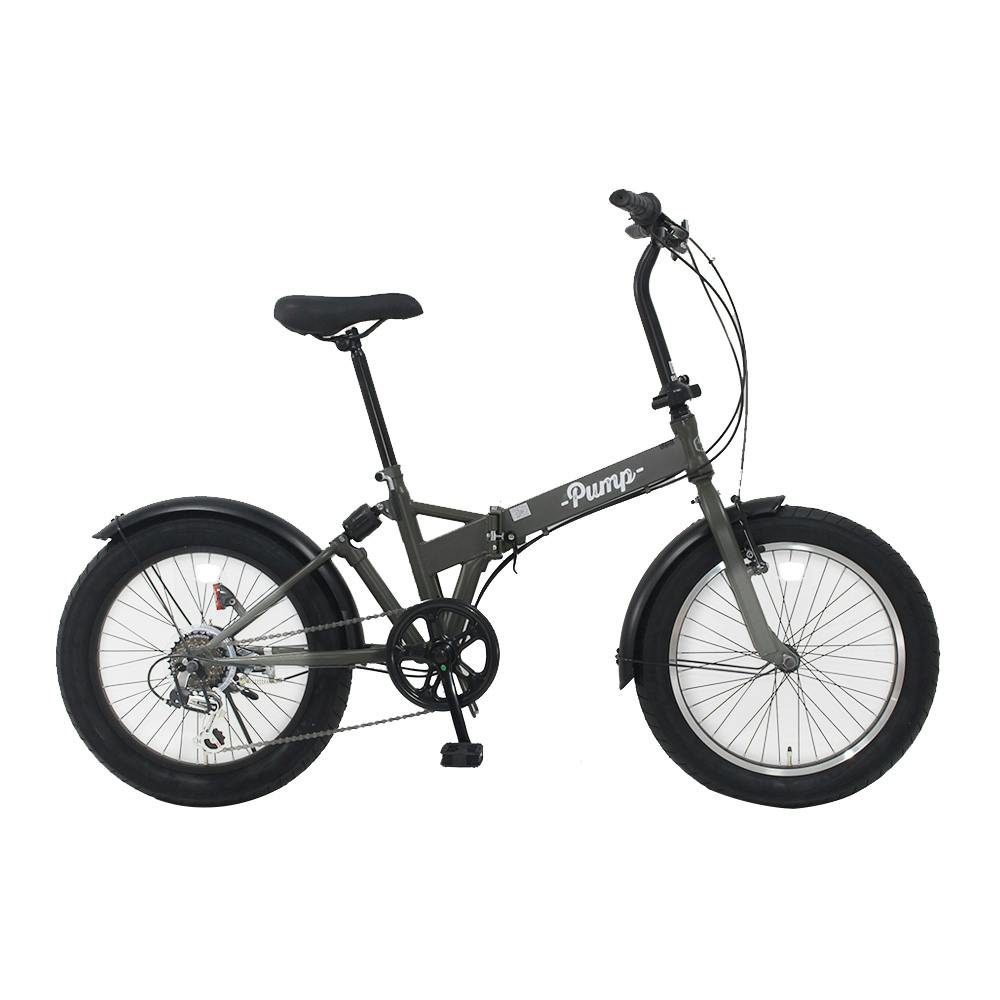 カインズ　折りたたみ自転車 自転車】折りたたみ自転車 Pump バンプ 20型 外装6段 カーキ