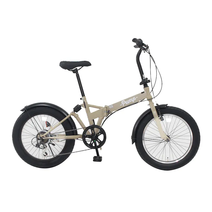 【自転車】折りたたみ自転車 Pump バンプ 20型 外装6段 ベージュ
