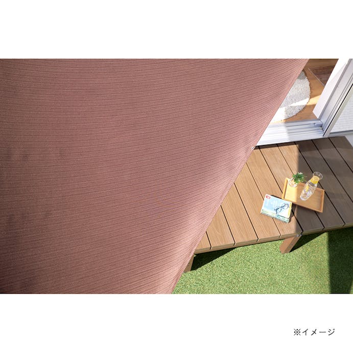 【2024春夏】サンセイルタープ 葵マーブル ブラウン 三角形 200×200cm