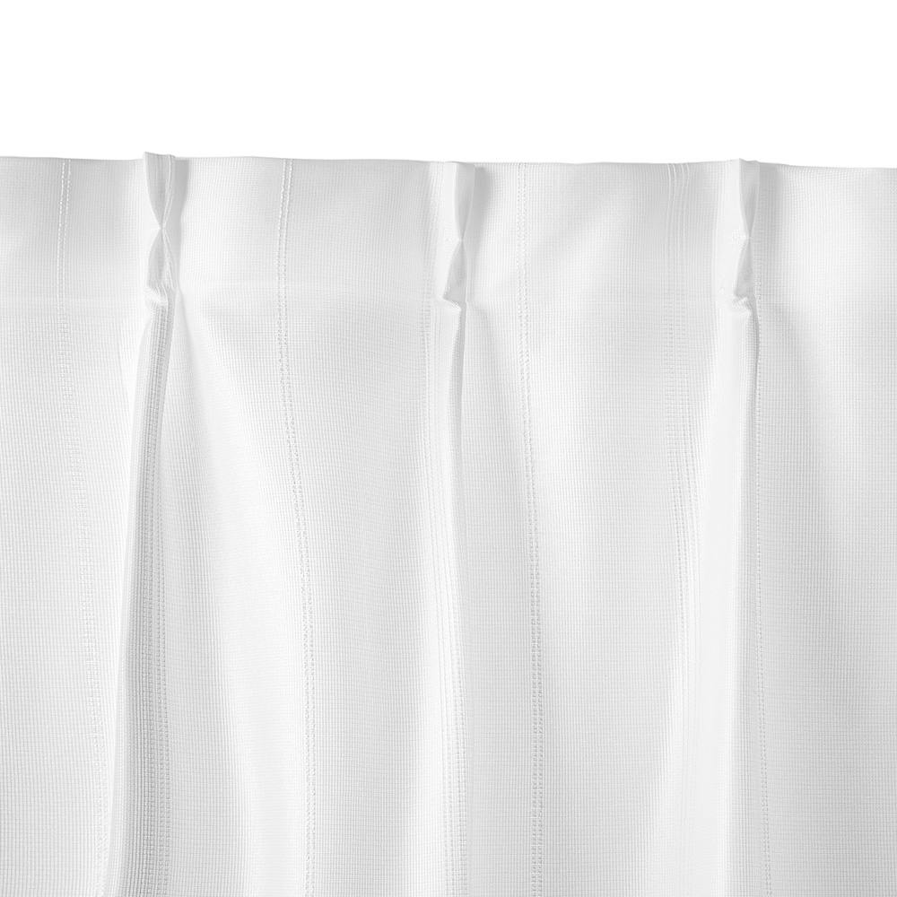 ホワイト ストライプカーテン 約200cm x 150cm 既製カーテン 『レースカーテン エコストライプレース 100cm×176cm 2枚