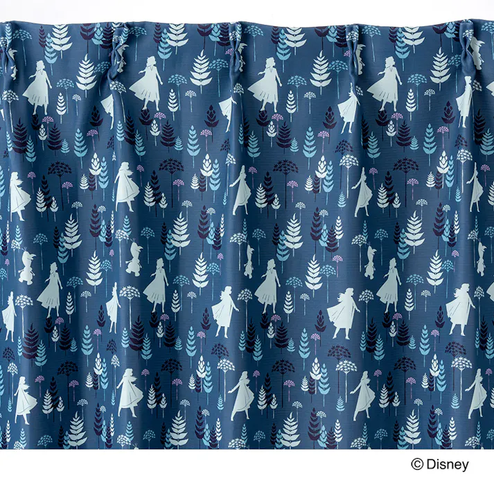 ディズニー カーテン アナ&エルサ 100×110cm 2枚組 洗濯OK 遮光率 99.81%【別送品】