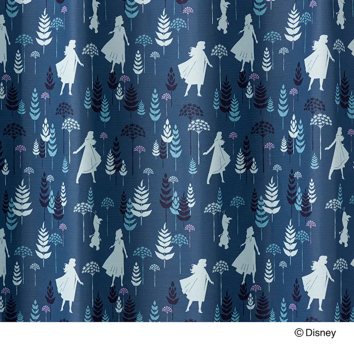 ディズニー カーテン アナ&エルサ 100×110cm 2枚組 洗濯OK 遮光率 99.81%【別送品】