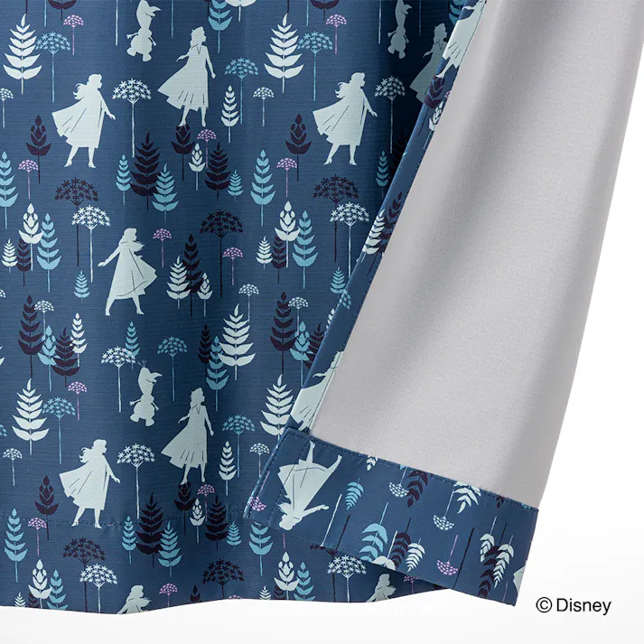 ディズニー カーテン アナ&エルサ 100×110cm 2枚組 洗濯OK 遮光率 99.81%【別送品】