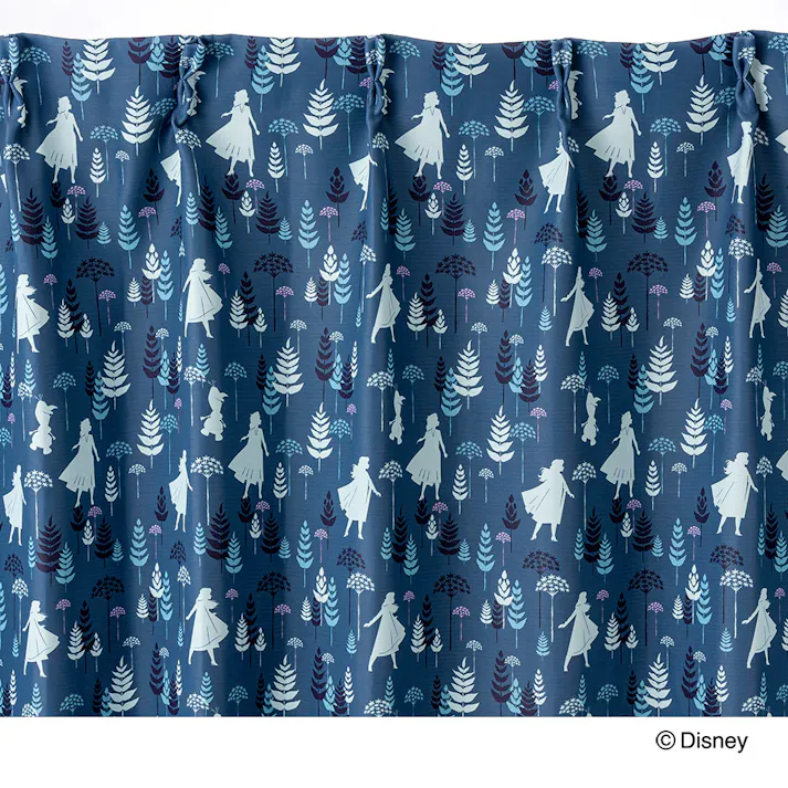 ディズニー カーテン アナ&エルサ 100×230cm 2枚組 洗濯OK 遮光率 99.81%【別送品】