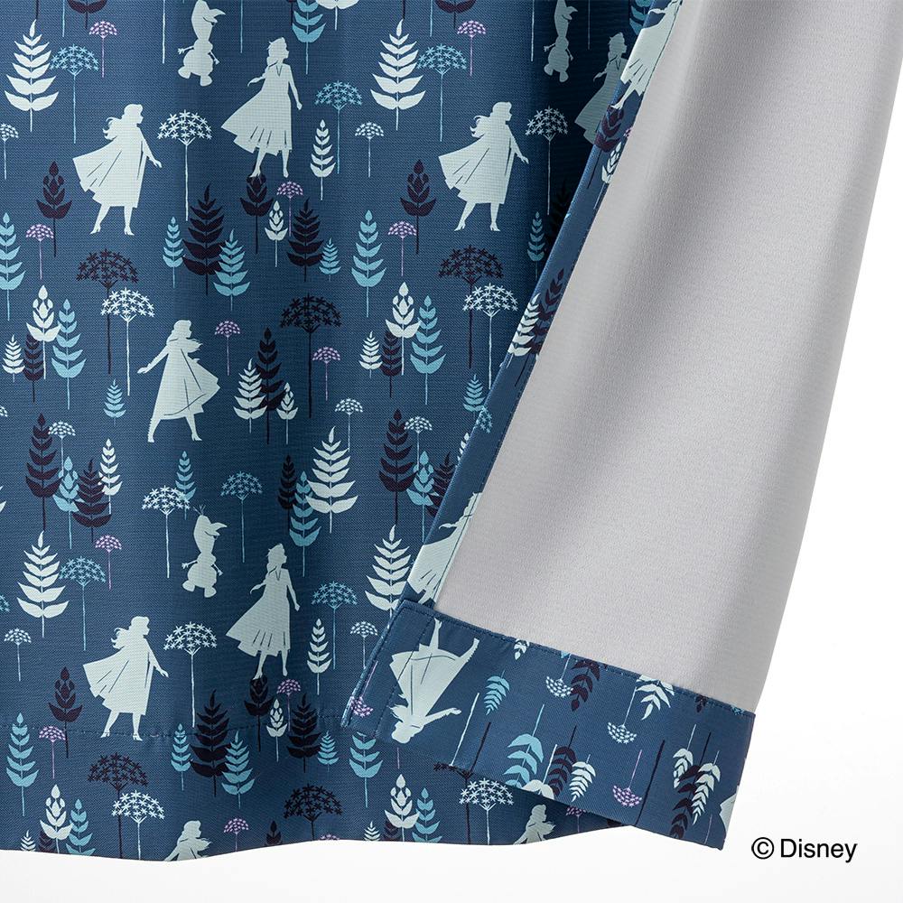 ディズニー カーテン アナ＆エルサ 100×230cm 2枚組 洗濯OK 遮光率