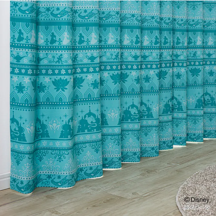 ディズニー カーテン ジャスミン 100×135cm 2枚組 洗濯OK 遮光率 99.65%【別送品】
