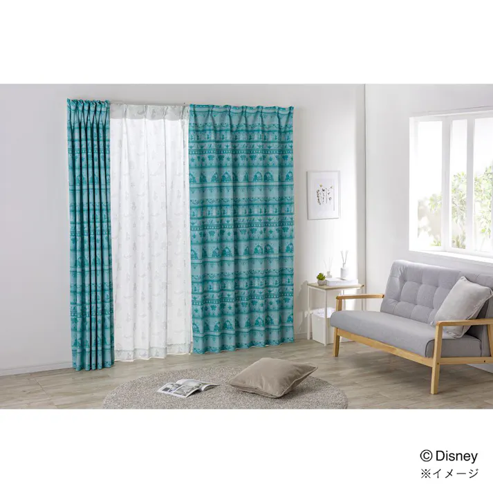 ディズニー カーテン ジャスミン 100×135cm 2枚組 洗濯OK 遮光率 99.65%【別送品】