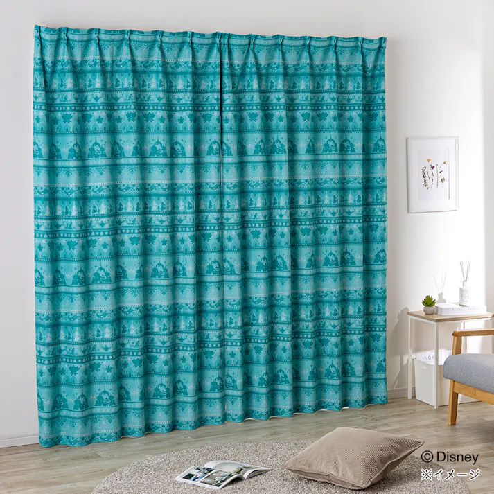 ディズニー カーテン ジャスミン 100×230cm 2枚組 洗濯OK 遮光率 99.65%【別送品】