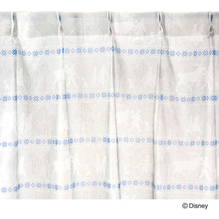 ディズニー レースカーテン アナ&エルサ 100×108cm 2枚組 洗濯OK【別送品】