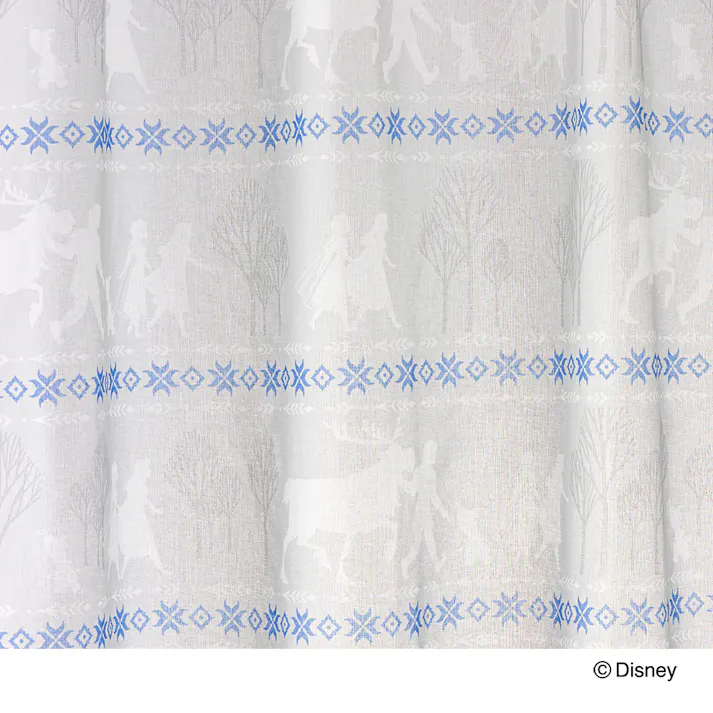 ディズニー レースカーテン アナ&エルサ 100×108cm 2枚組 洗濯OK【別送品】
