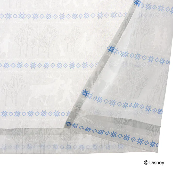 ディズニー レースカーテン アナ&エルサ 100×108cm 2枚組 洗濯OK【別送品】