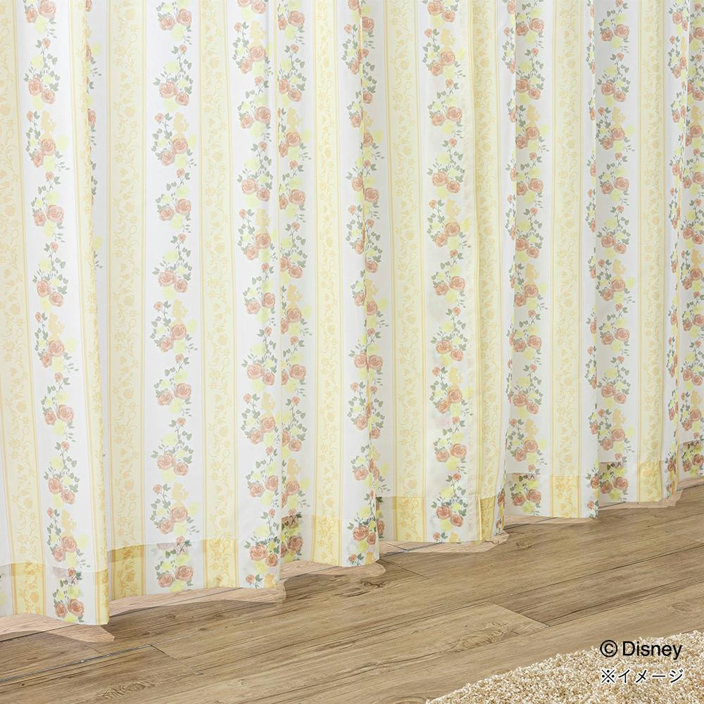 ディズニー レースカーテン ベル 100×175cm 2枚組 洗濯OK UVカット率
