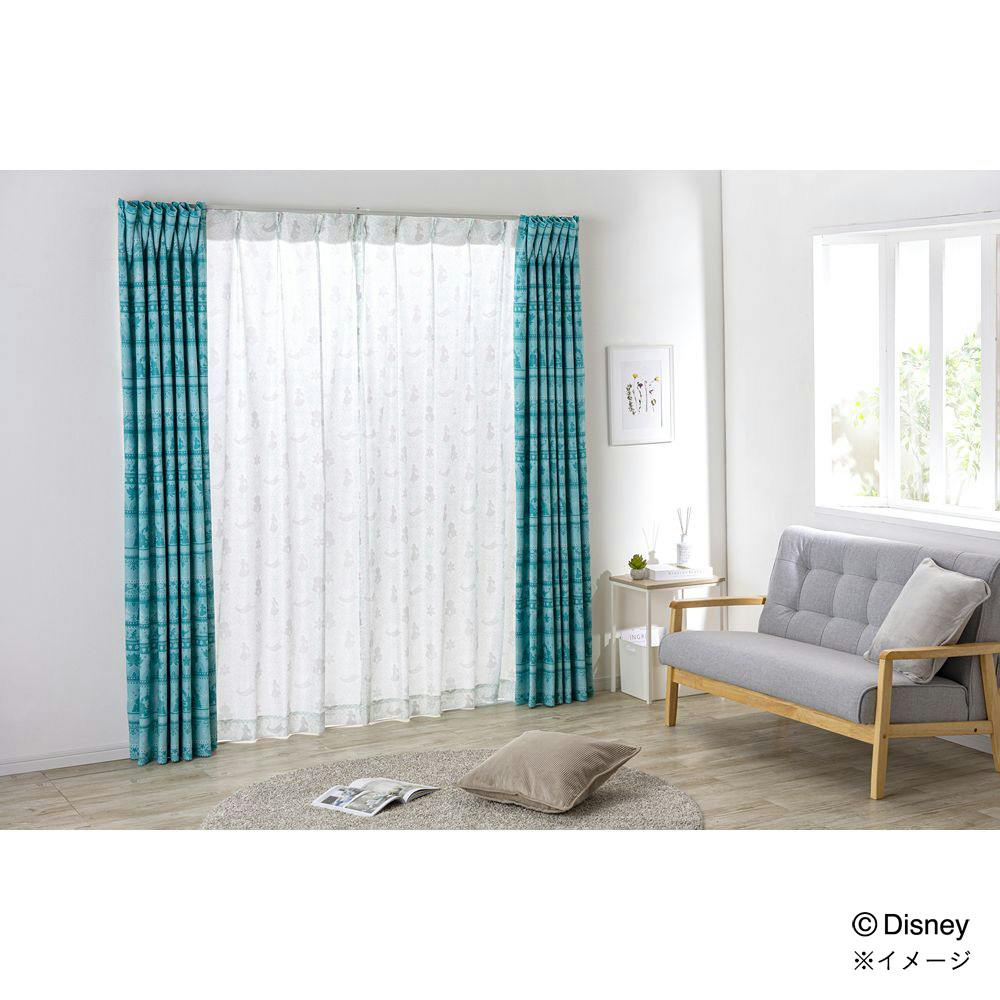 ディズニー レースカーテン ジャスミン 100×175cm 2枚組 洗濯OK UV