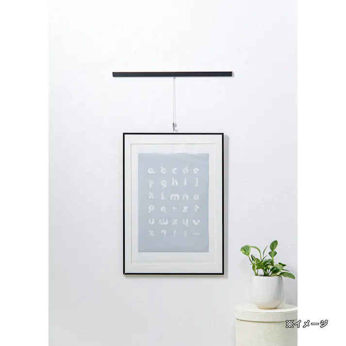 取付方法が選べるピクチャーレール ブラック 0.5m