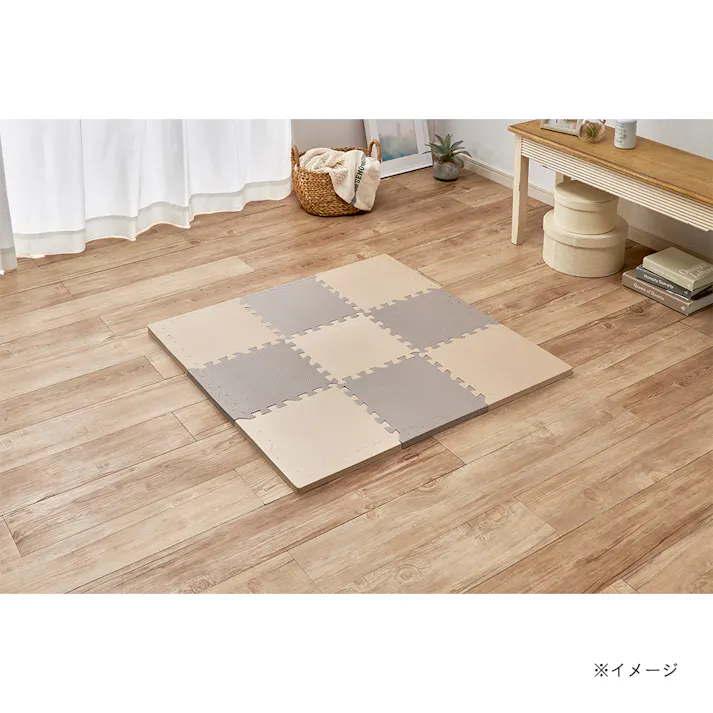 防音極厚 ジョイントフロアマット ベージュ/モカ 30